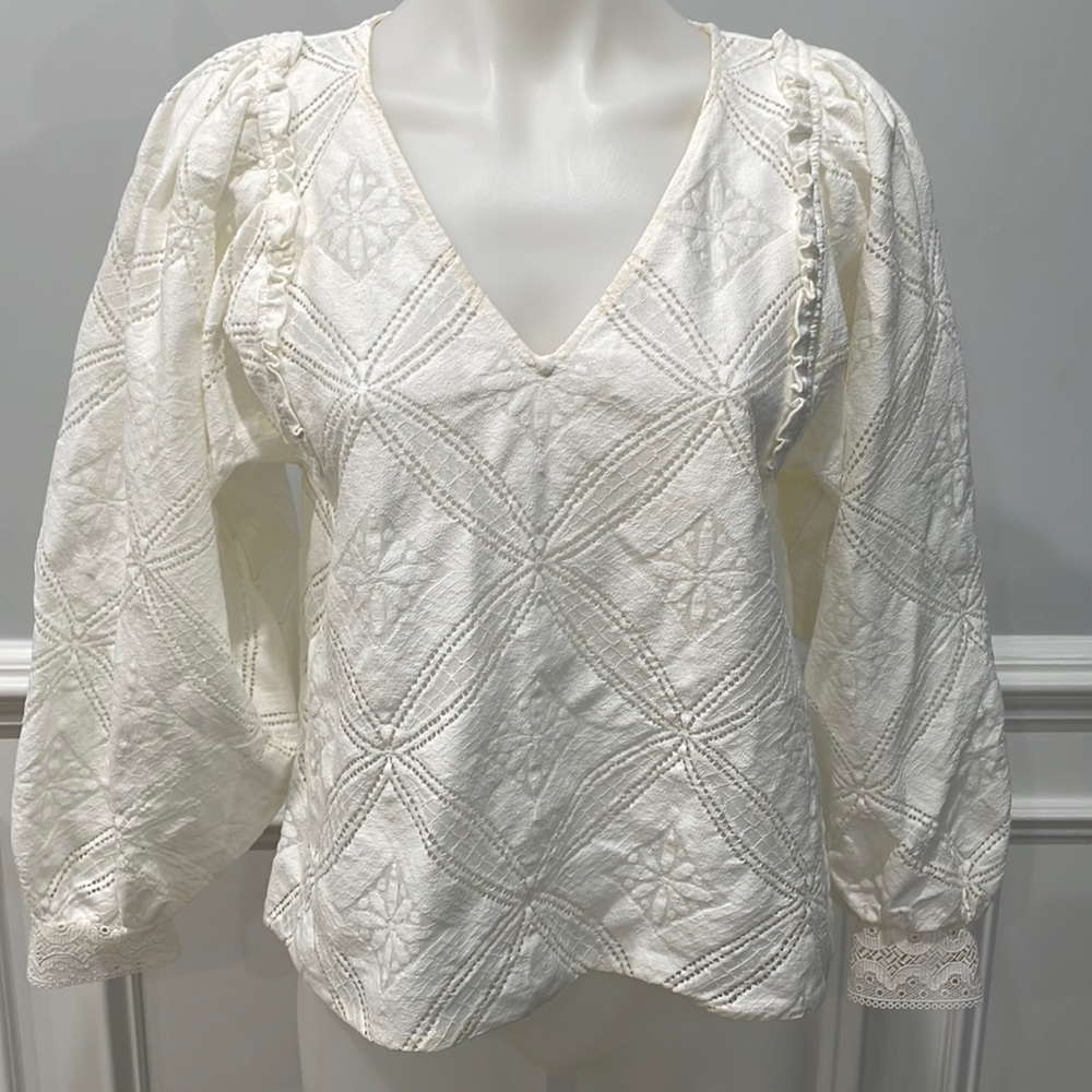 À Paris Sézane White Blouse